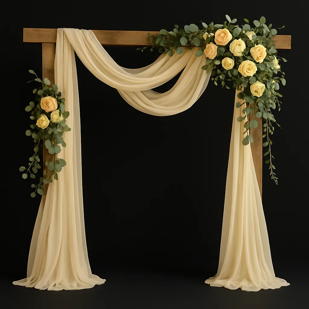 Drapes sheer Fabric Panel 28.7"X20FT- Beige