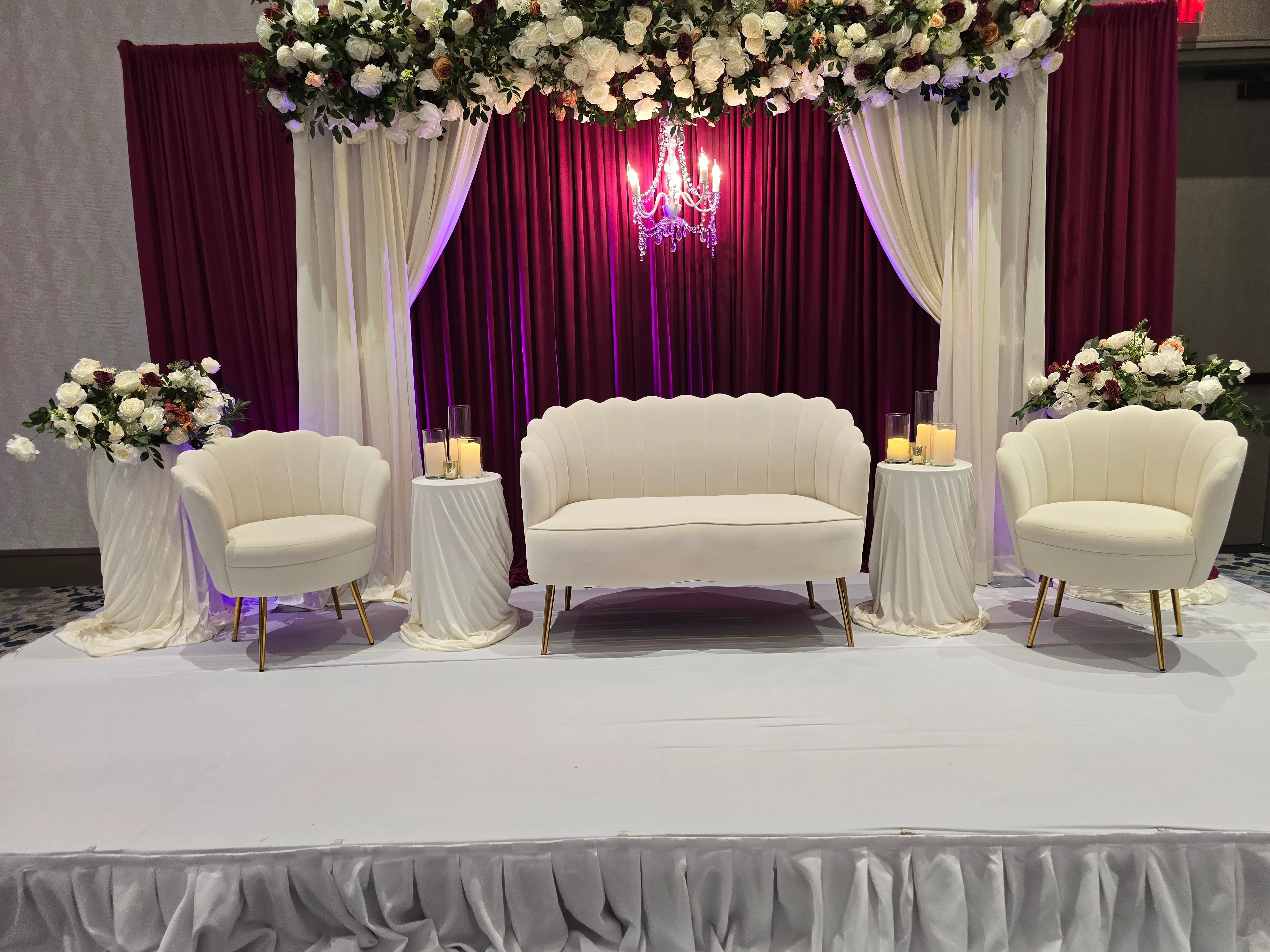 Elegant Wedding Backdrop & Chair Set