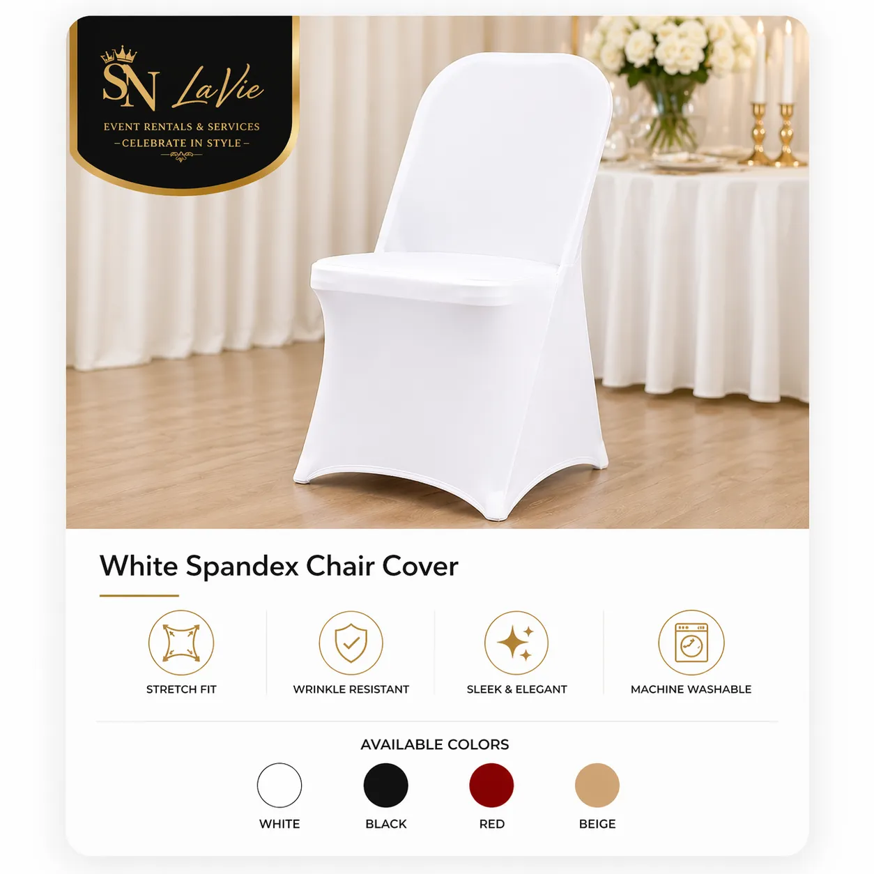 10-Pack Premium Spandex Folding Chair Covers