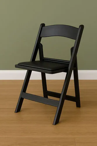 Resin Padded Folding Chair - Black
