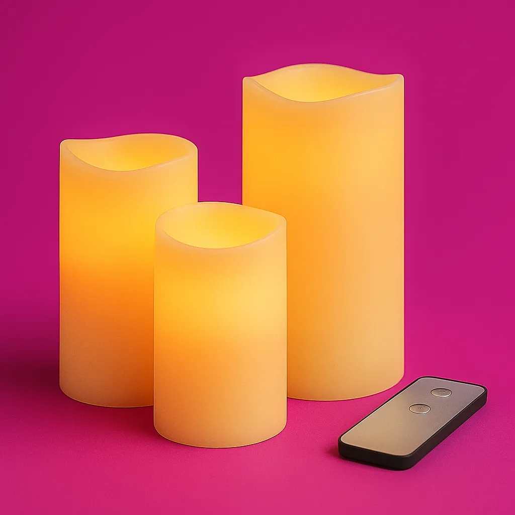 Flameless led candles 4"x4", 4"x8", 4"x10" Pillar with remote control
