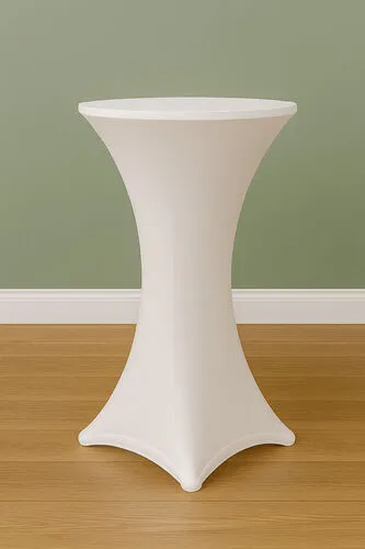 36" Spandex Cocktail Table Cover – White