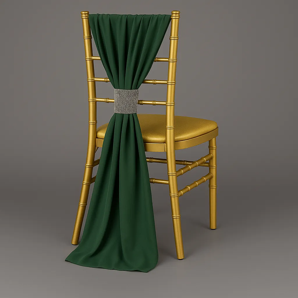 Chiffon Chair Sashes/Tie 19"x72"- Hunter Green