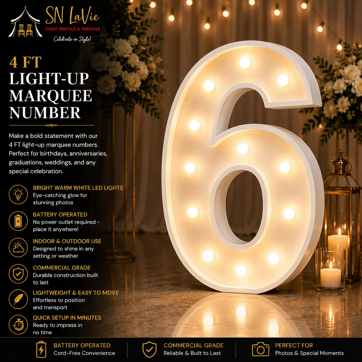 4 FT Light-Up Marquee Letter