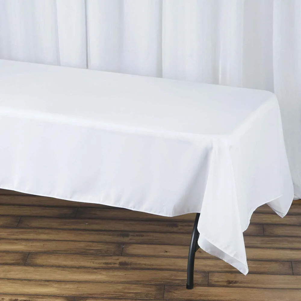 60" x 102" Premium Polyester Tablecloth – White