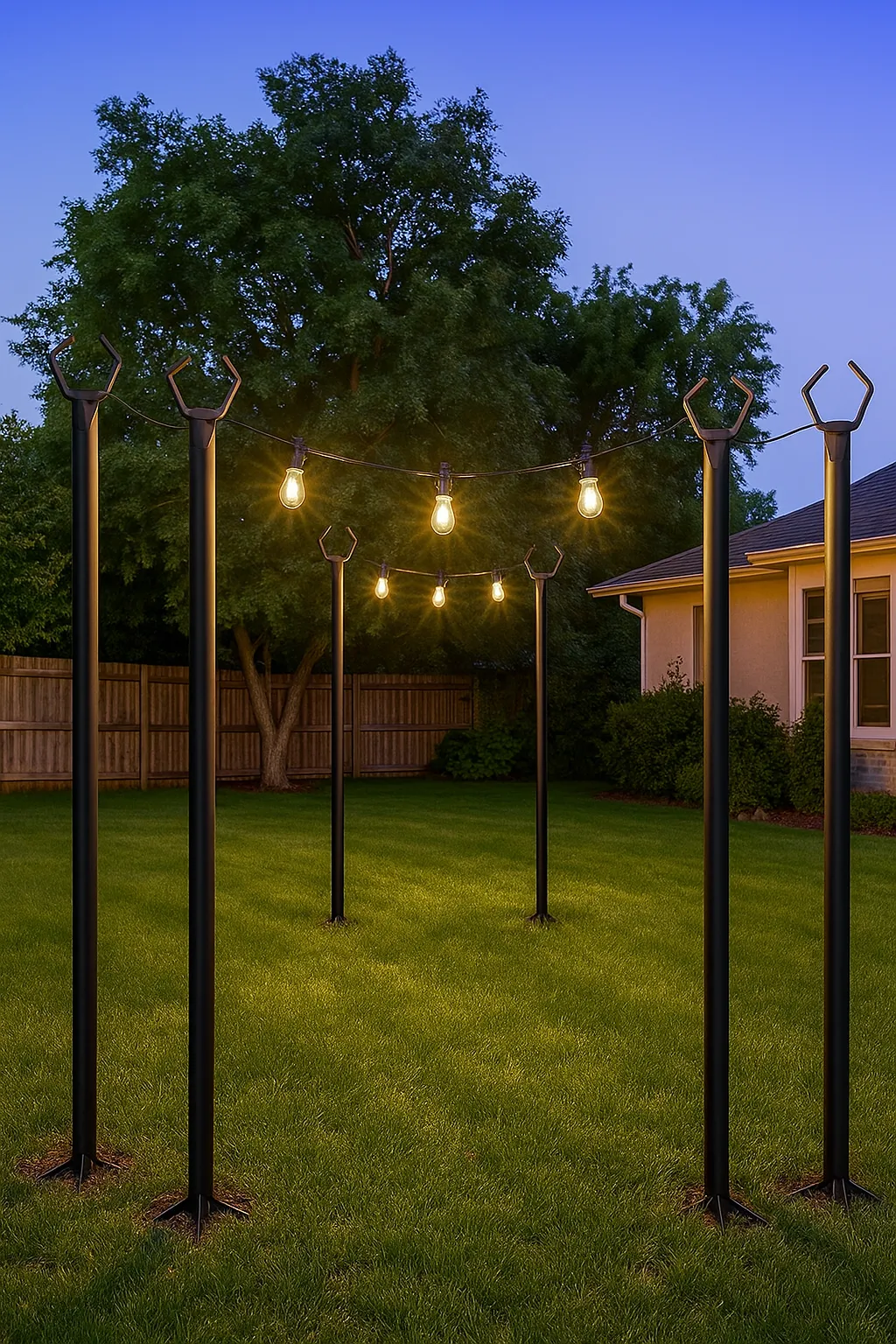 10 ft Heavy Duty Metal String Light Pole
