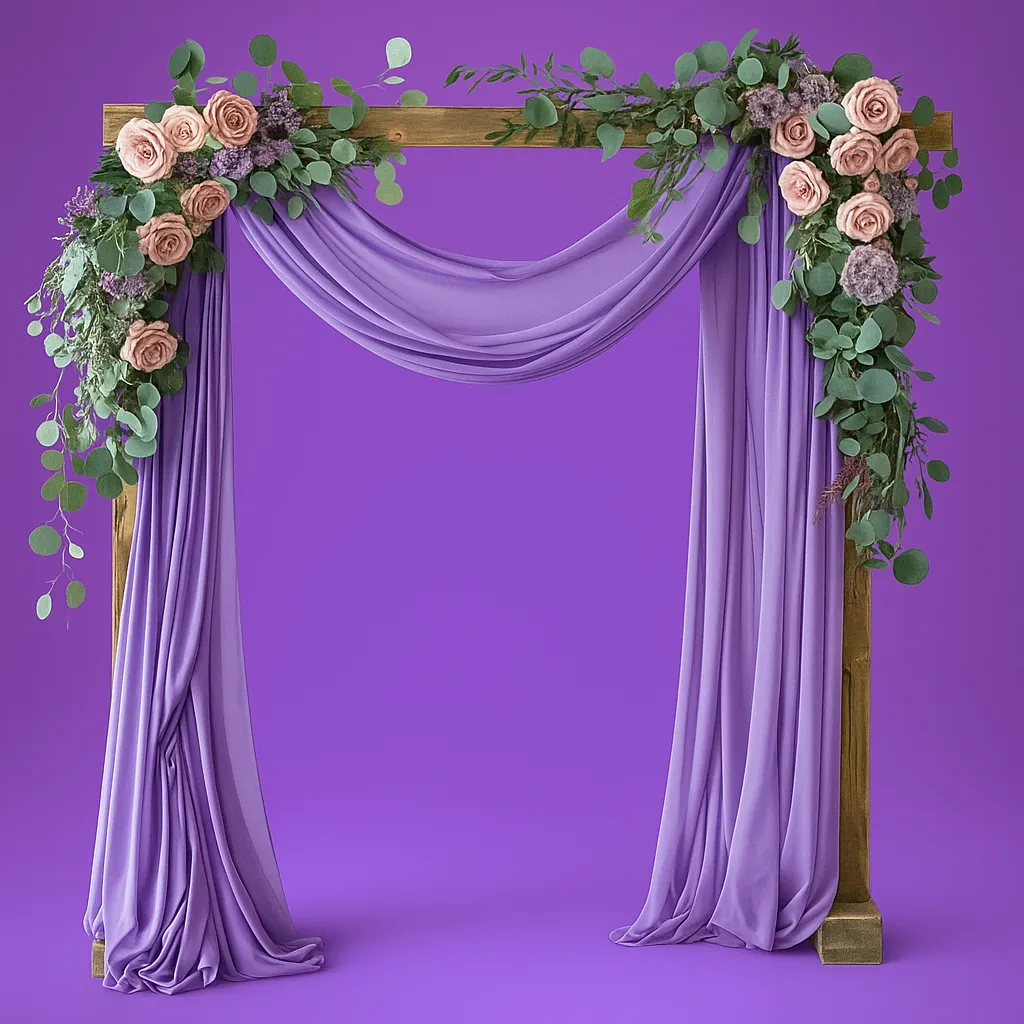 Drapes sheer Fabric Panel 28.7"X20FT-Lavender Purple