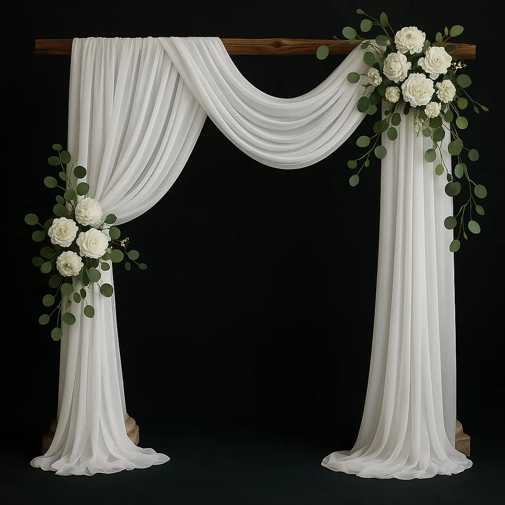 Drapes sheer Fabric Panel 28.7"X20FT-White