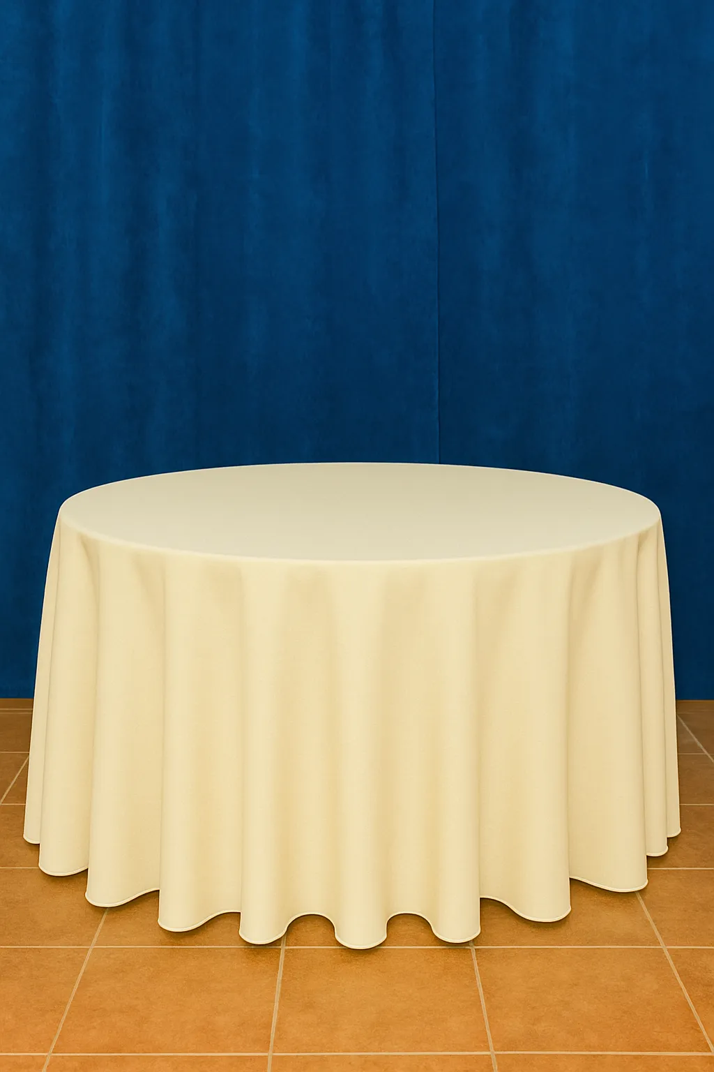 108" Ivory  Round Polyester Tablecloth for Wedding, Banquet, or Event