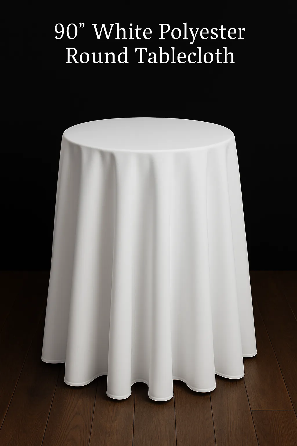 90" White Round Polyester Tablecloth 