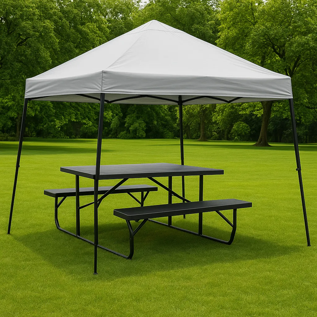 8x8 Tent + Picnic Table Party Pack