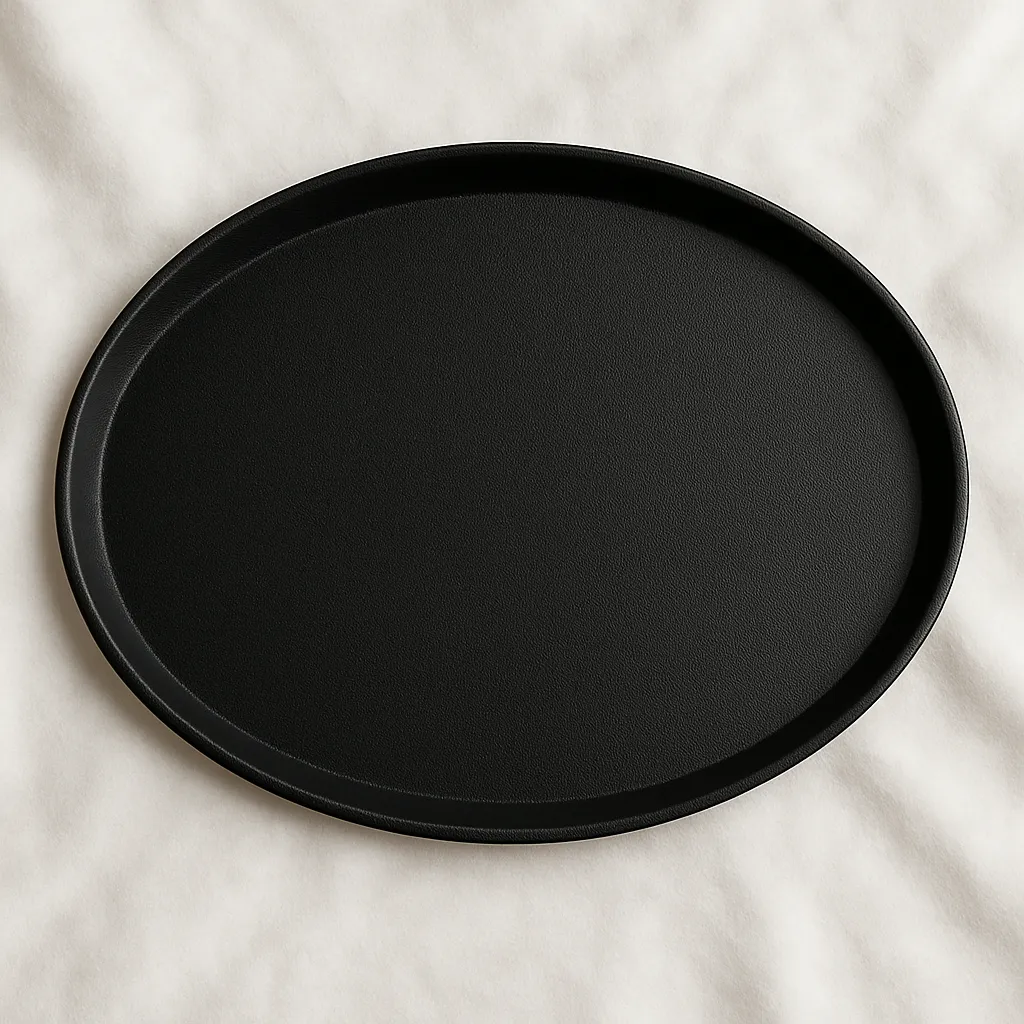 Classic Oval Non-Slip Waiter Tray-27" Black