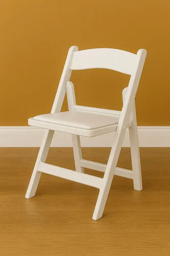 Resin Padded Folding Chair - White