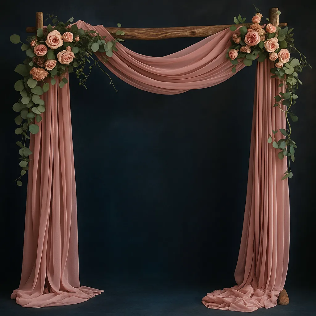 Drapes sheer Fabric Panel 28.7"X20FT-Dusty Rose