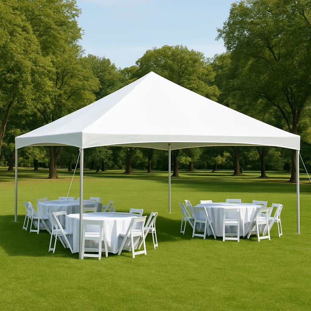 20x20 White Frame Tent without the sidewalls