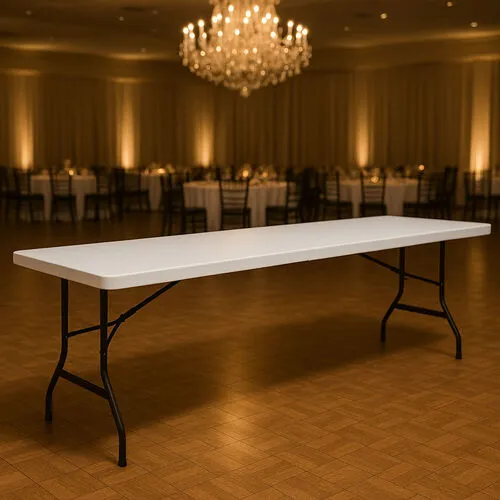 8 FT Plastic in Half Folding Table