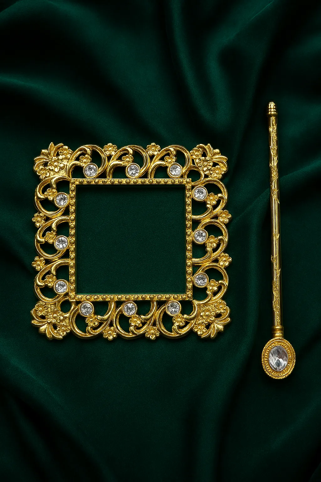 Curtain Tie Back Gold Barrette Acrylic Crystal-7 Inch