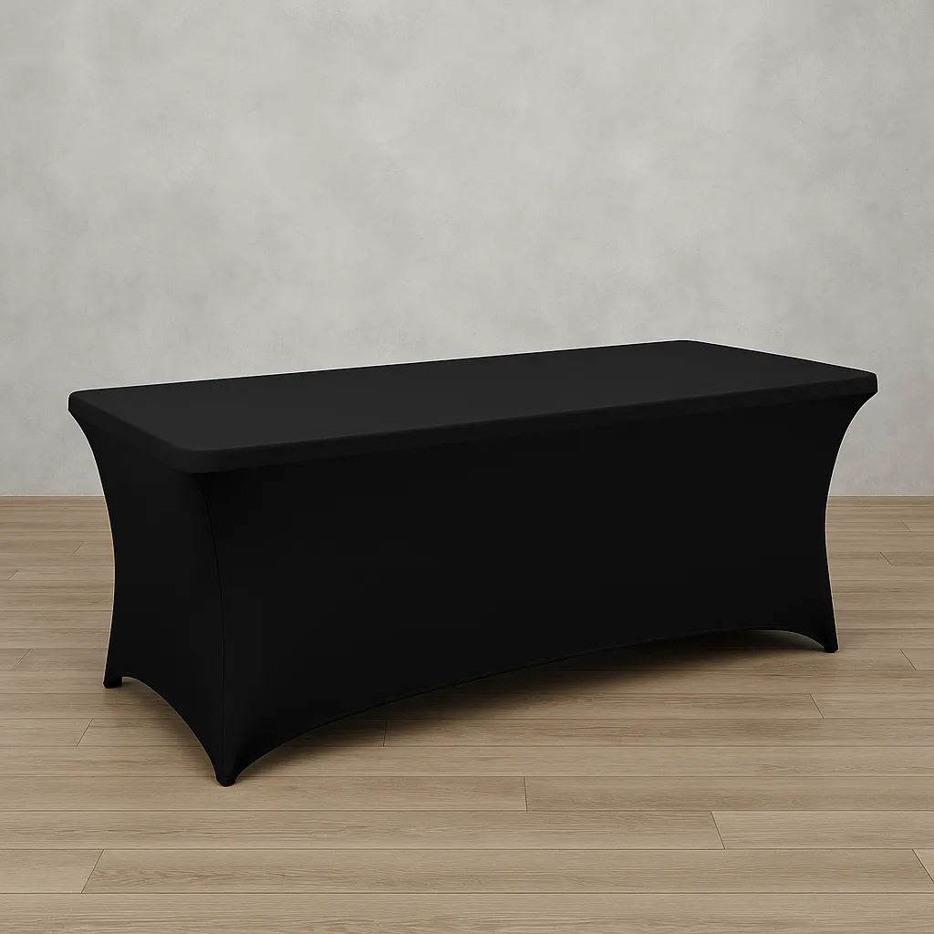 6 FT Spandex Rectangular Tablecover-Black
