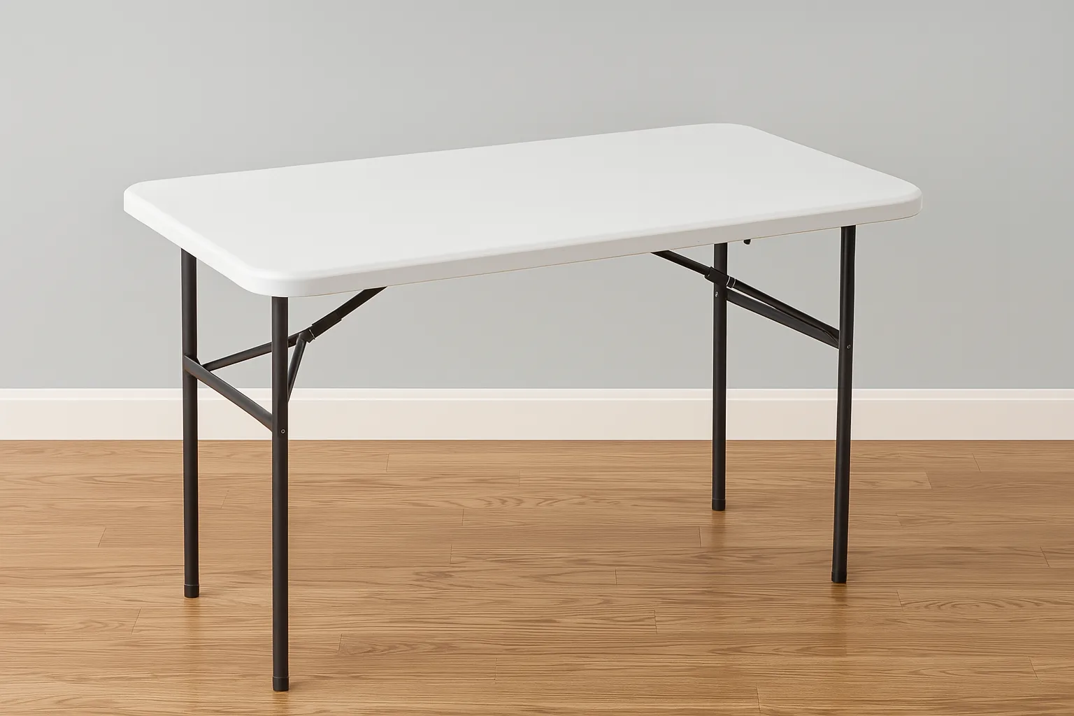 4 ft. Folding Rectangular Table – White Plastic
