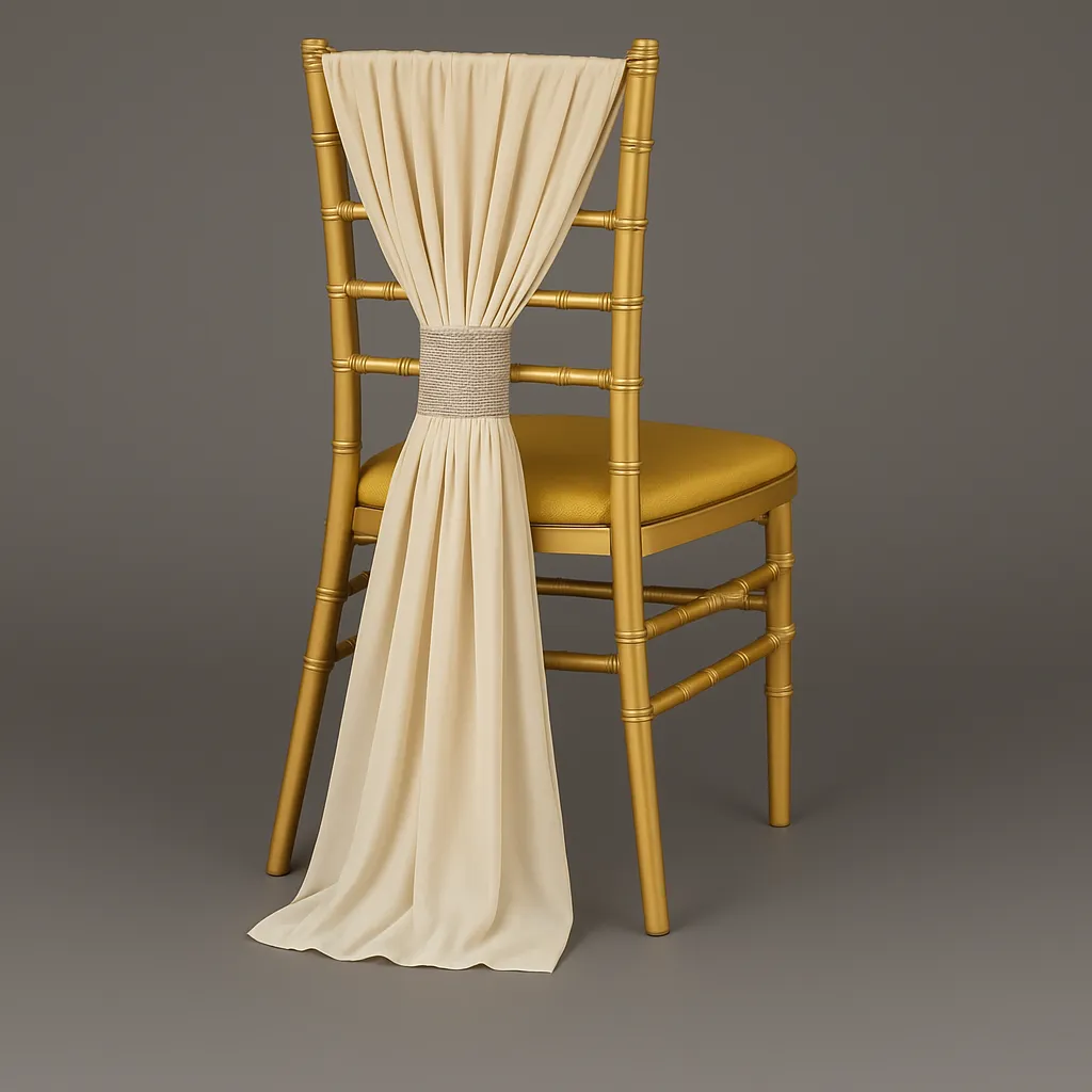 Chiffon Chair Sashes/Tie 19"x72"- Champagne