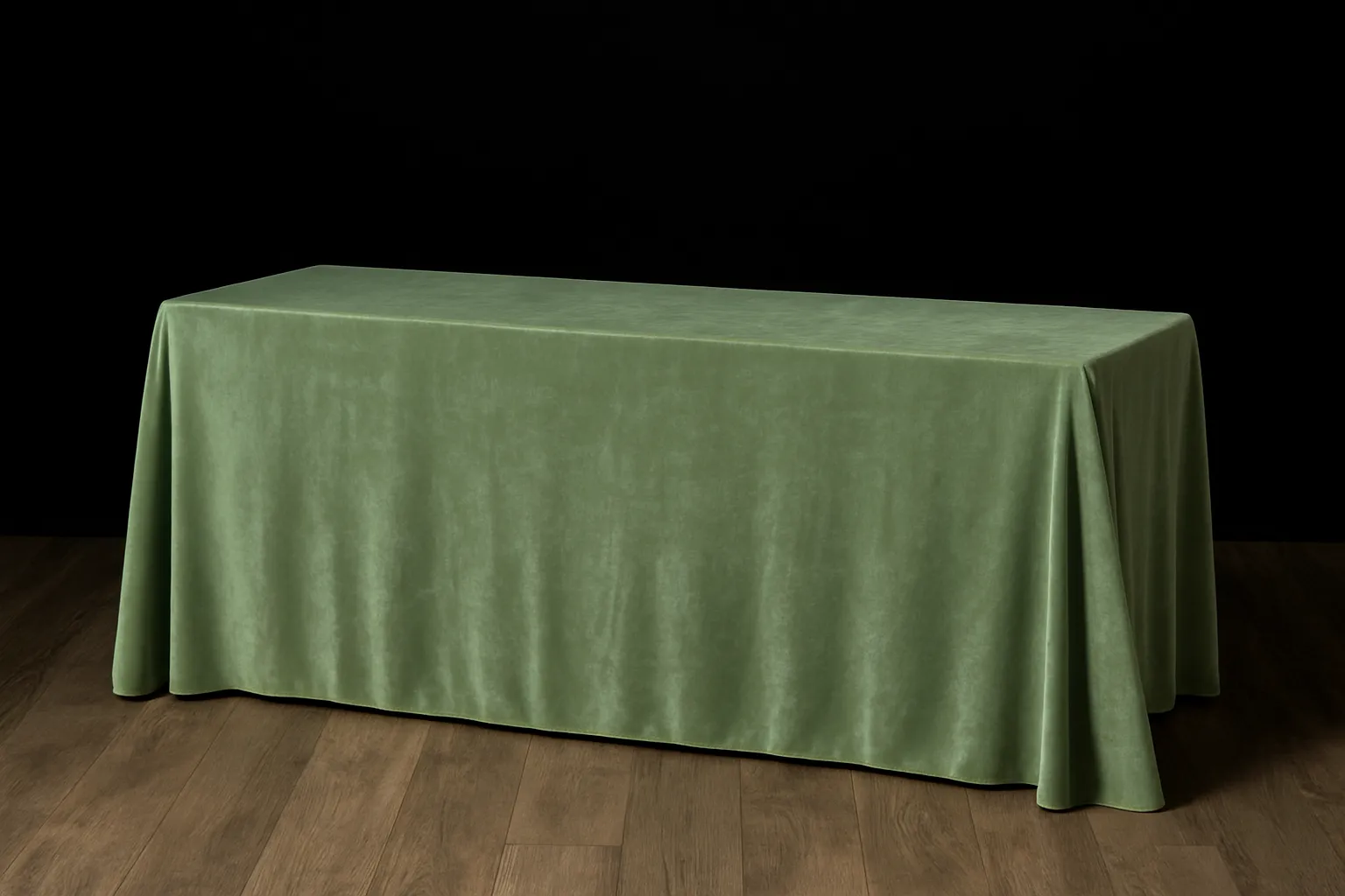 90 x 132" Sage Green Velvet Rectangular Tablecloth