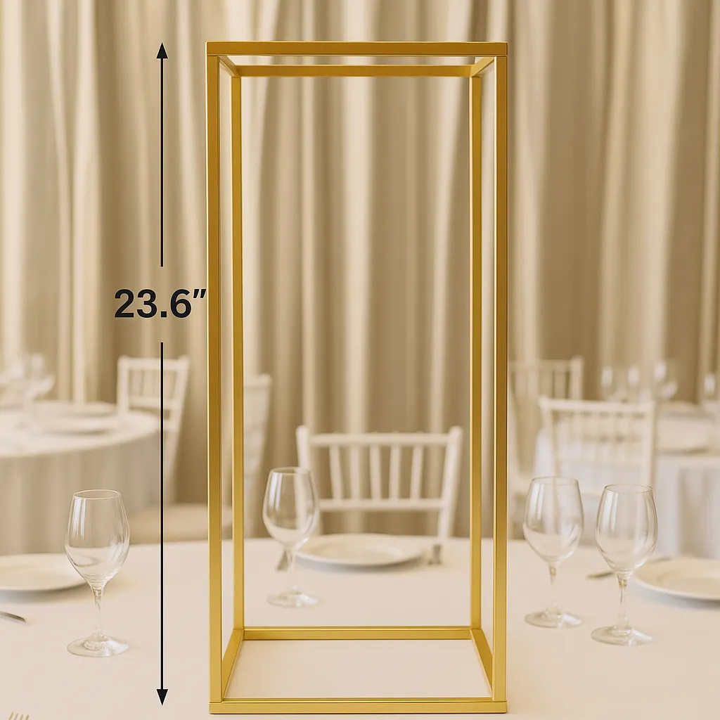 23.6" Gold Column Vase Centerpiece Stand