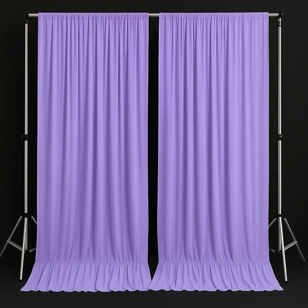 Drapes Polyester Backdrop Panels 10x10FT with Rod Pockets-Lavender