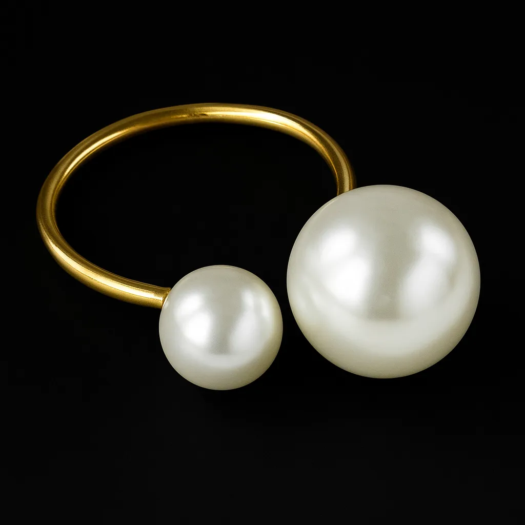 White Pearl Gold Metal Napkin Holder
