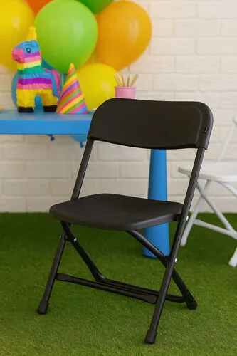 Kids Plastic folding Chair - Black