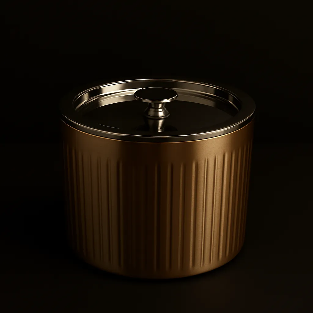 Dual-Tone Gold and Silver Stainless ice bucket-7" Tall