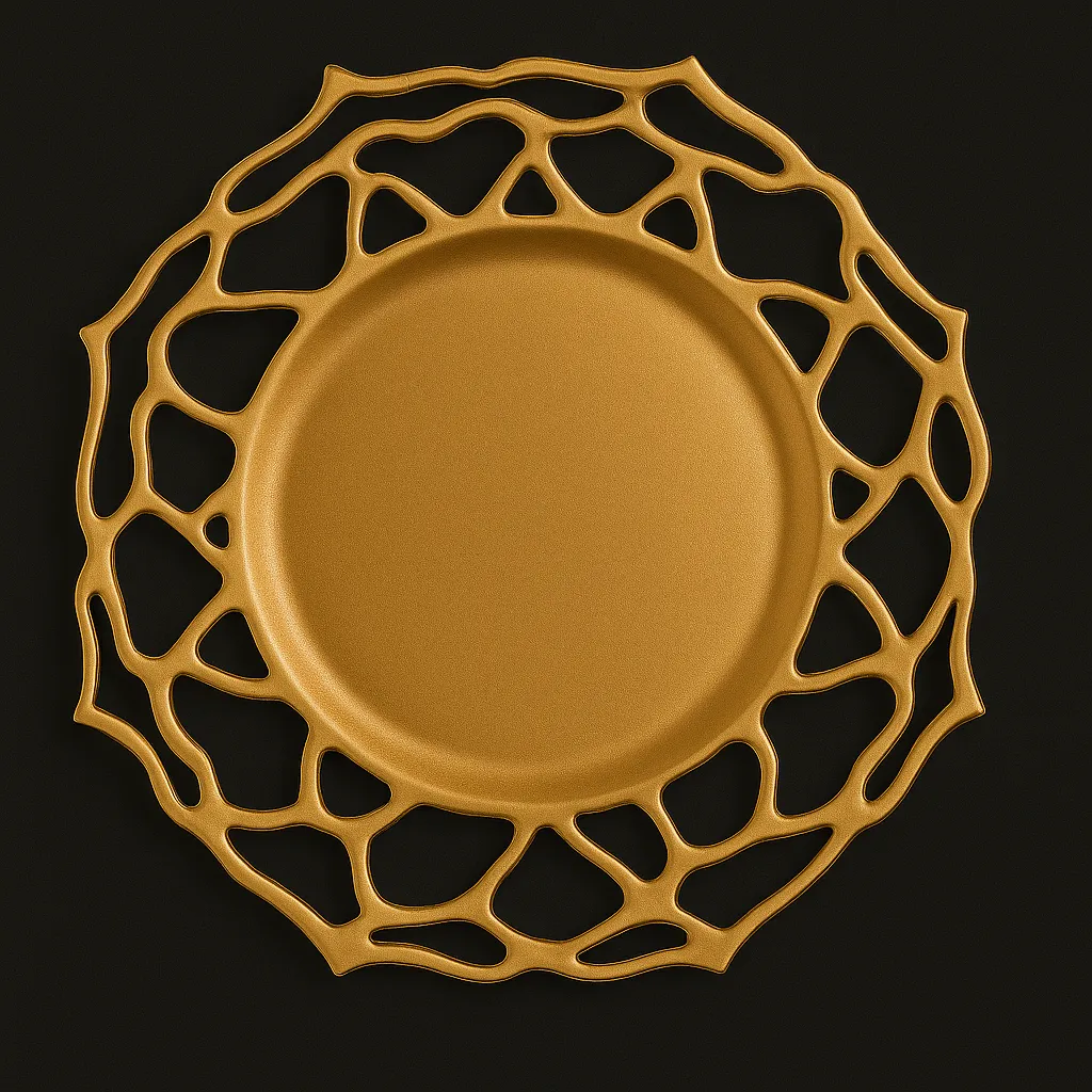 Petal Edge Acrylic Charger Plate-Gold