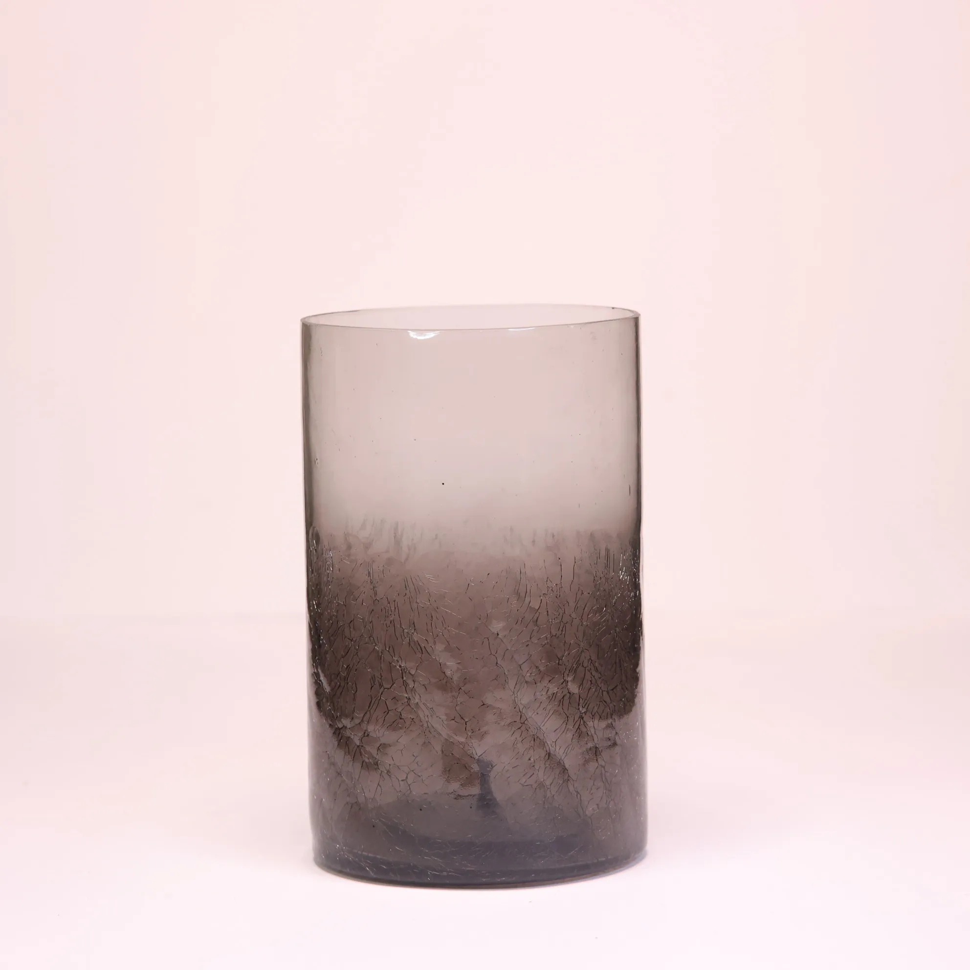 Black Crackle Glass Candle Holder