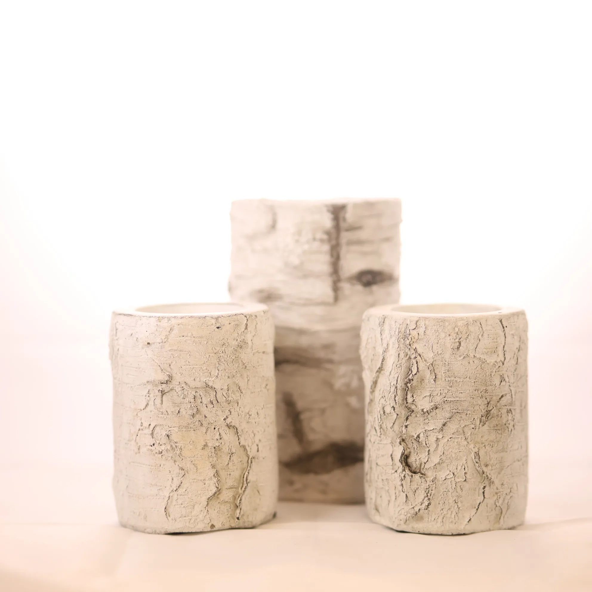 White Birch Candle Holders