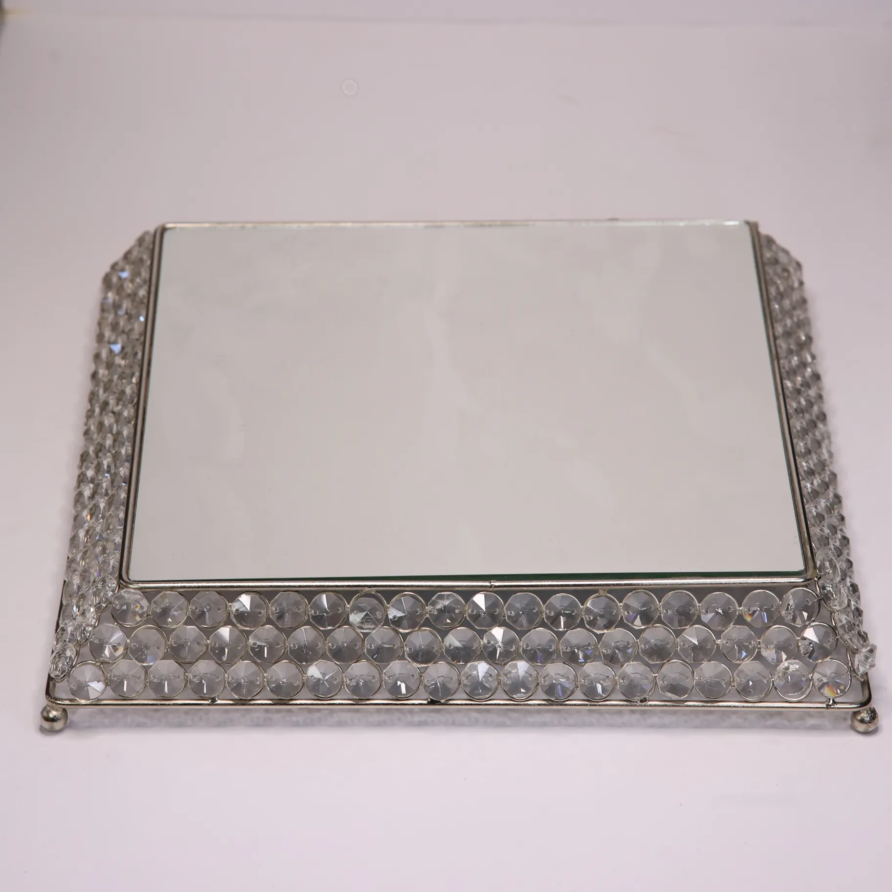 Square Crystal Mirror Cake Stand