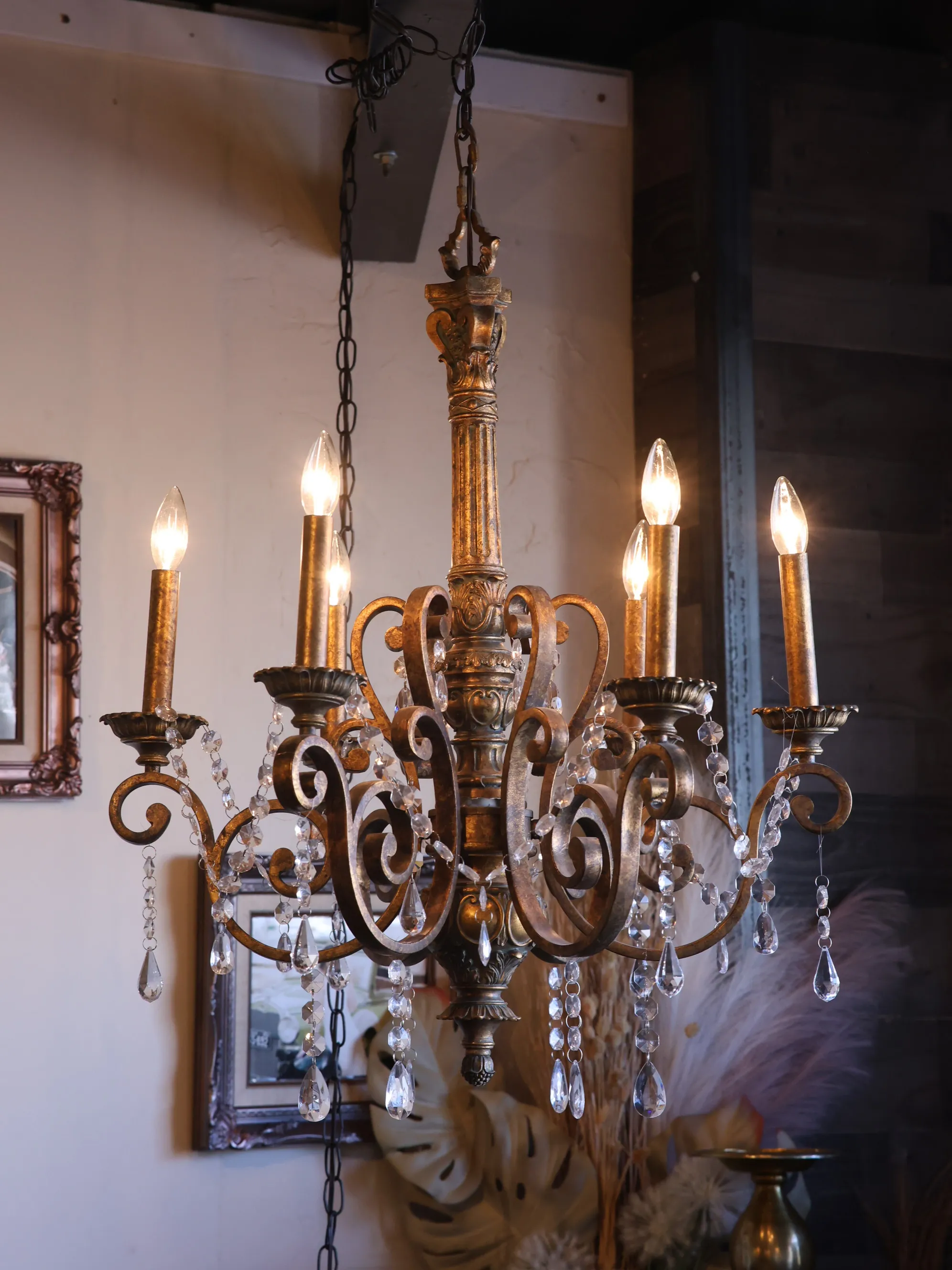 Bronze Crystal Chandelier
