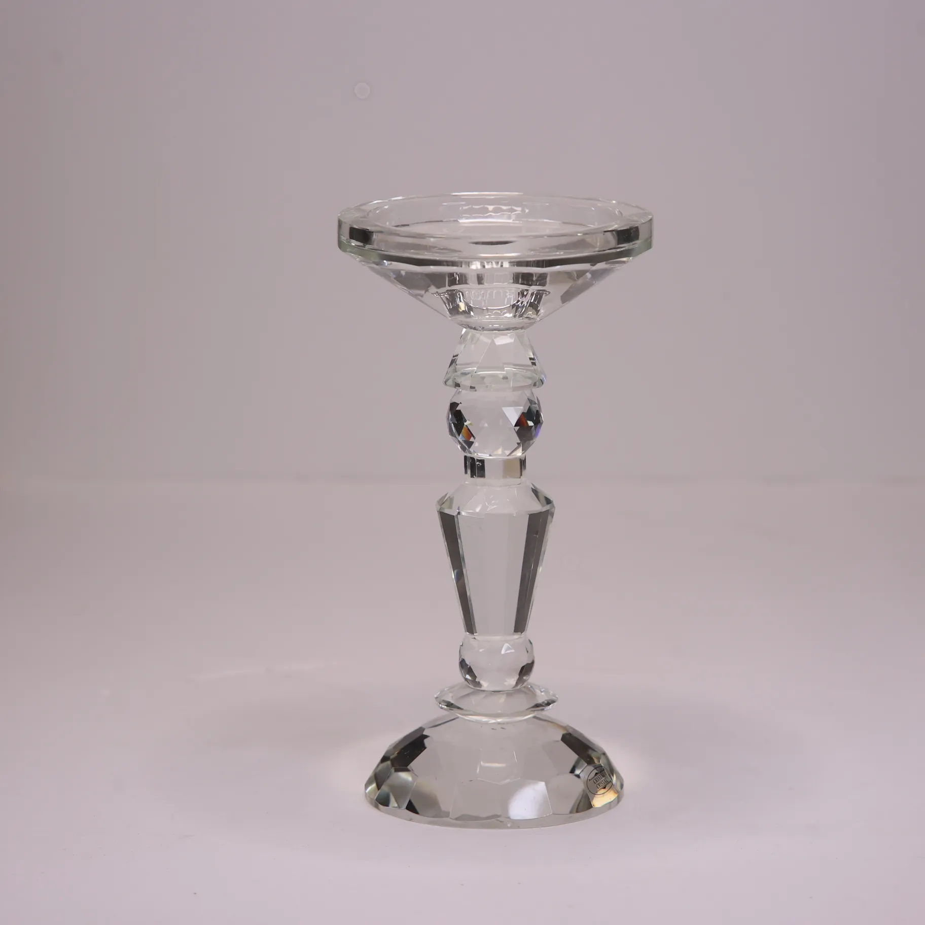 Glass Candlestick - Diamond Base
