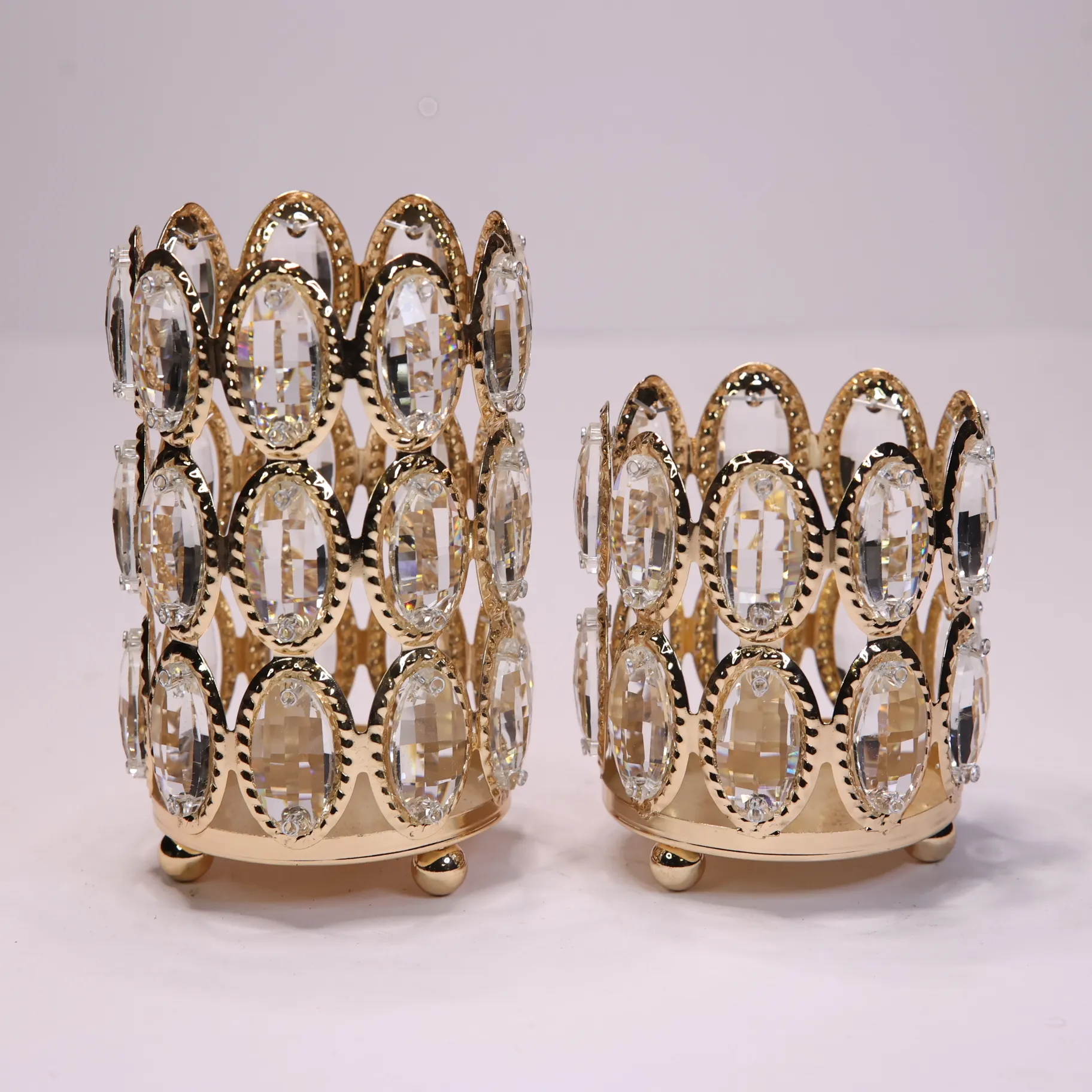 Gold and Crystal Candle Holder