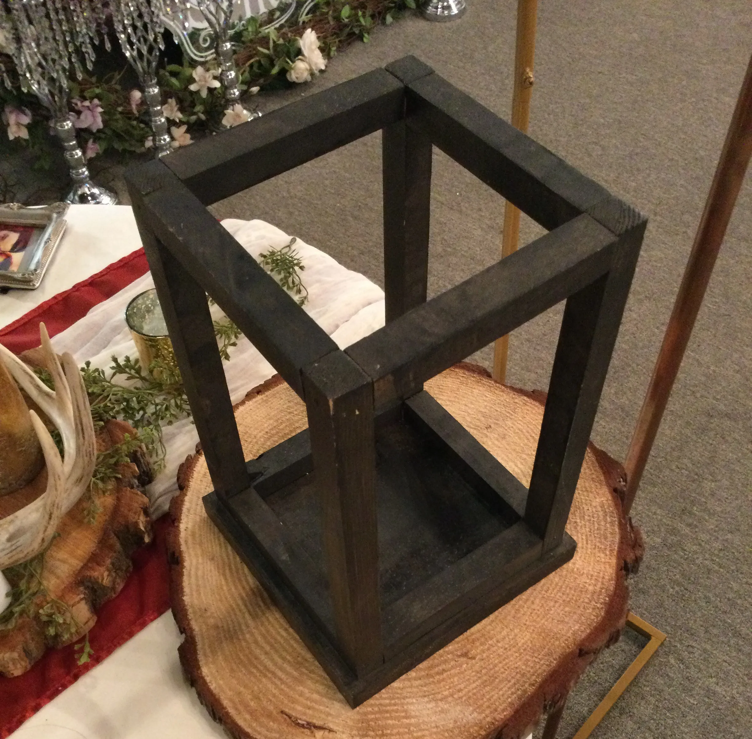 Dark Brown Wood Lanterns Square