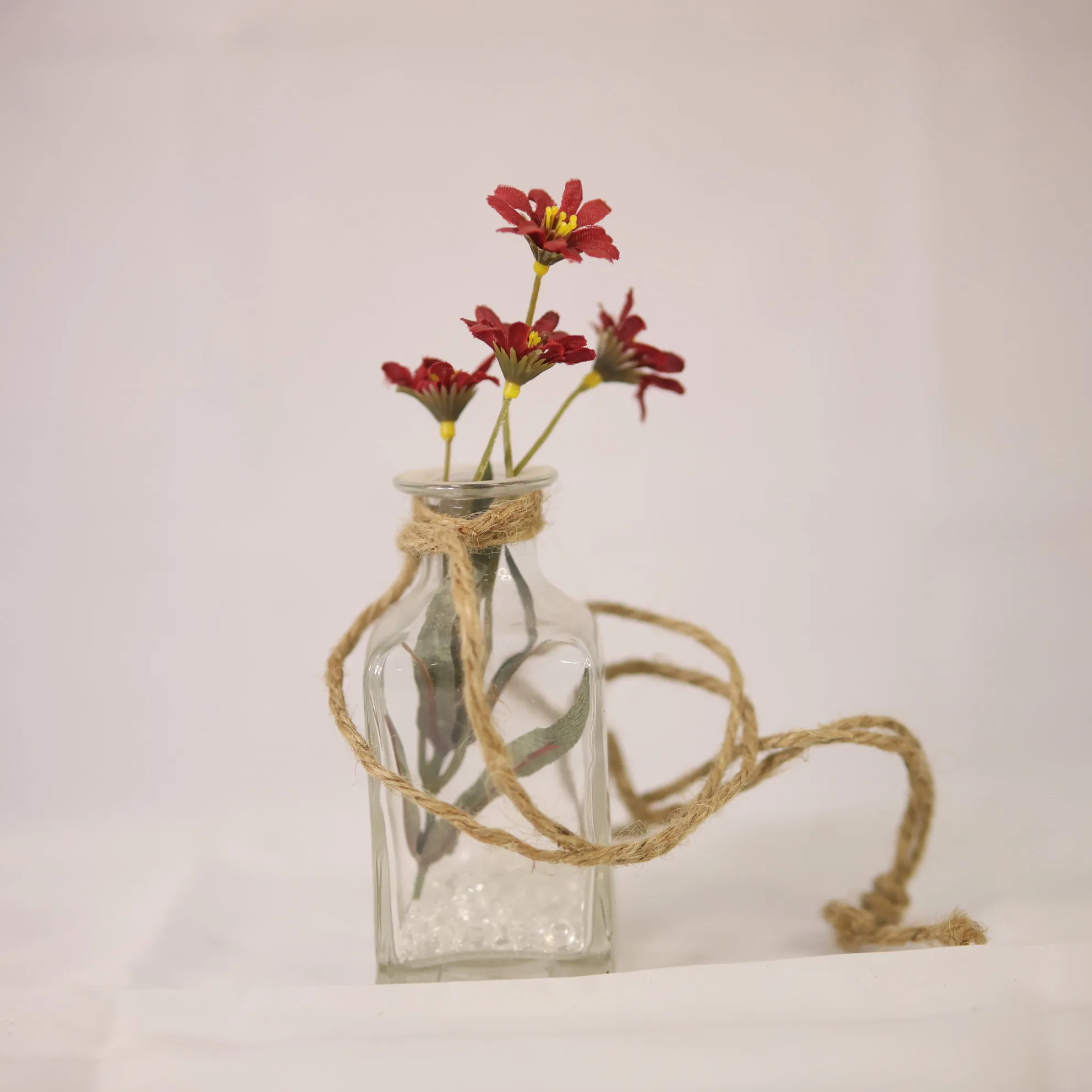 Burlap Tie Flower Vase