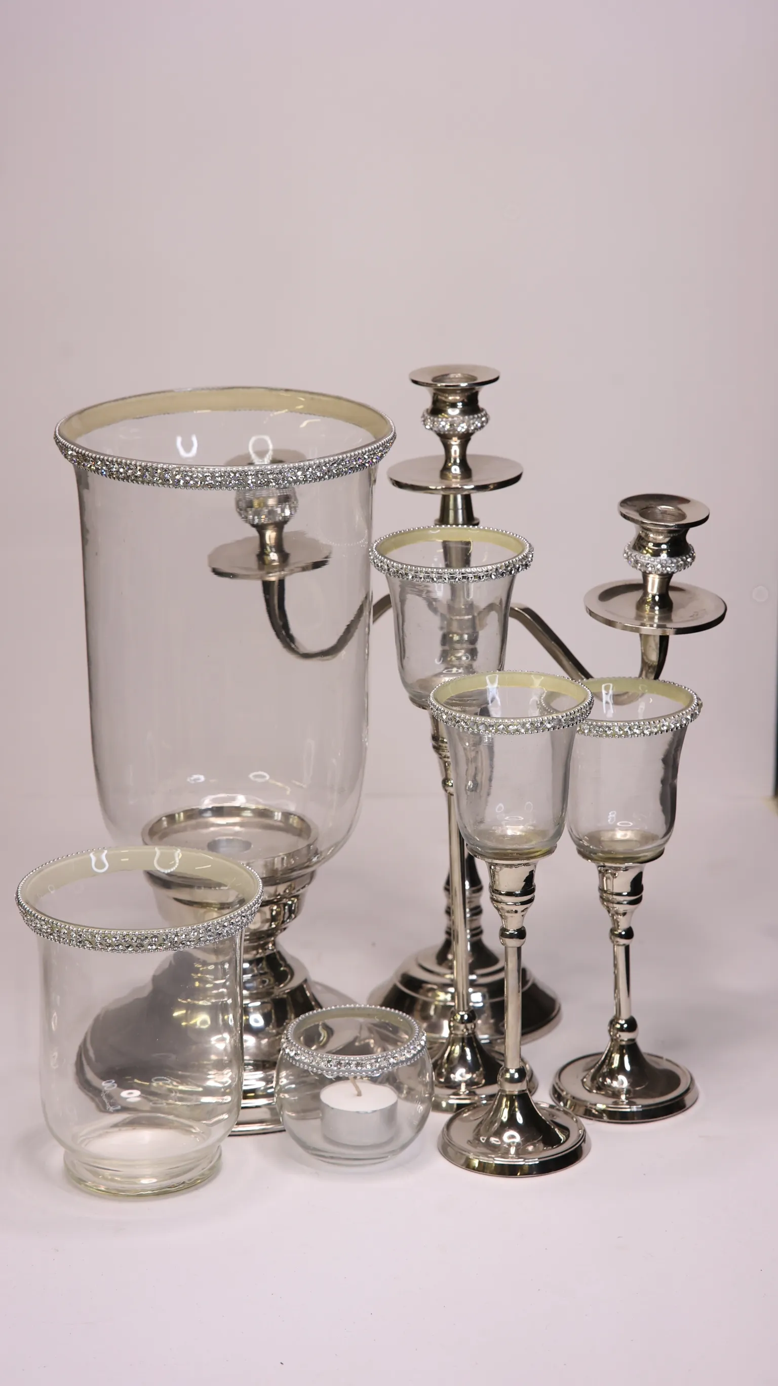 Diamond Rim Candleholders
