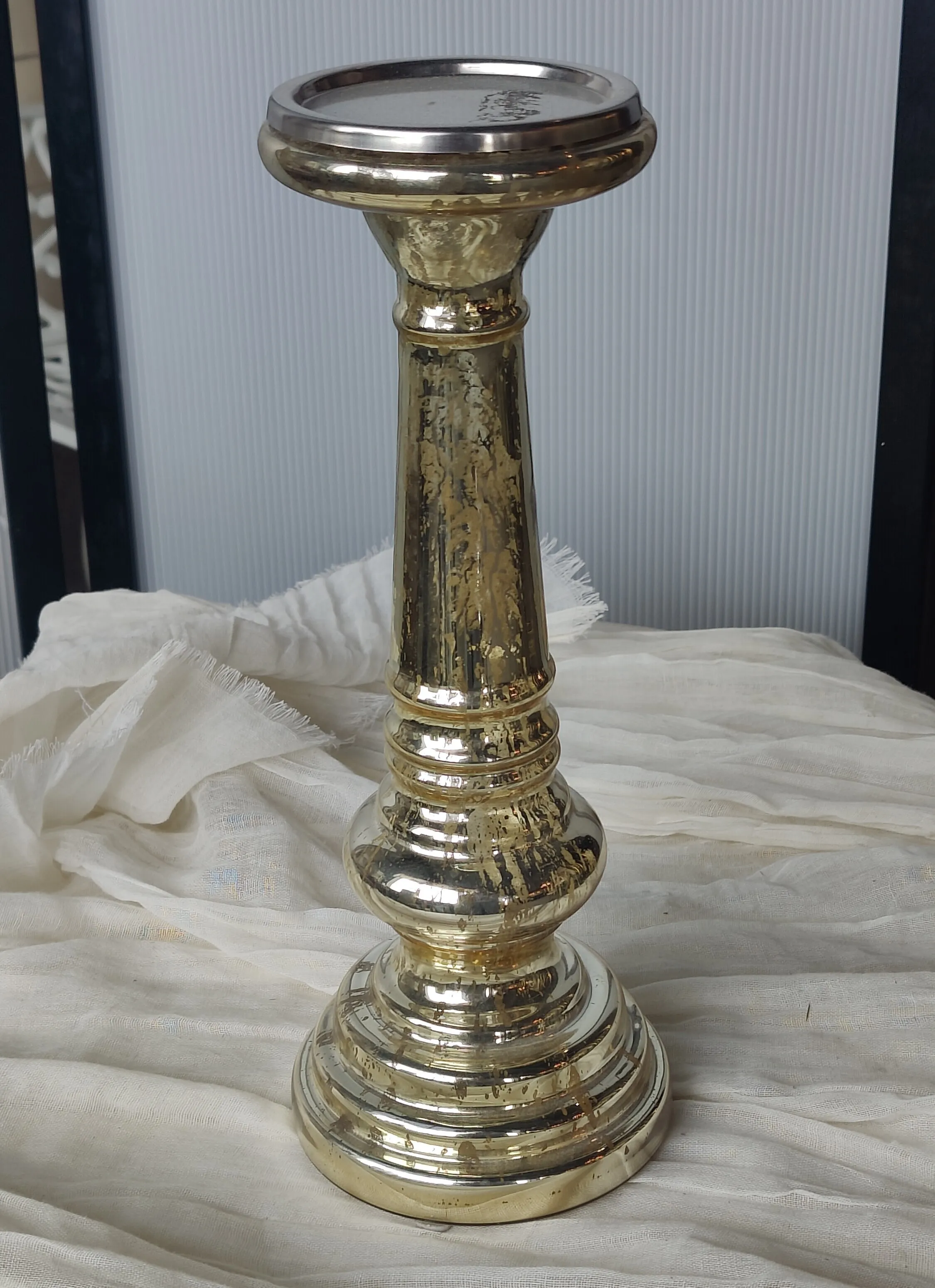 Silver Round Bottom 12.5" Candlestick 