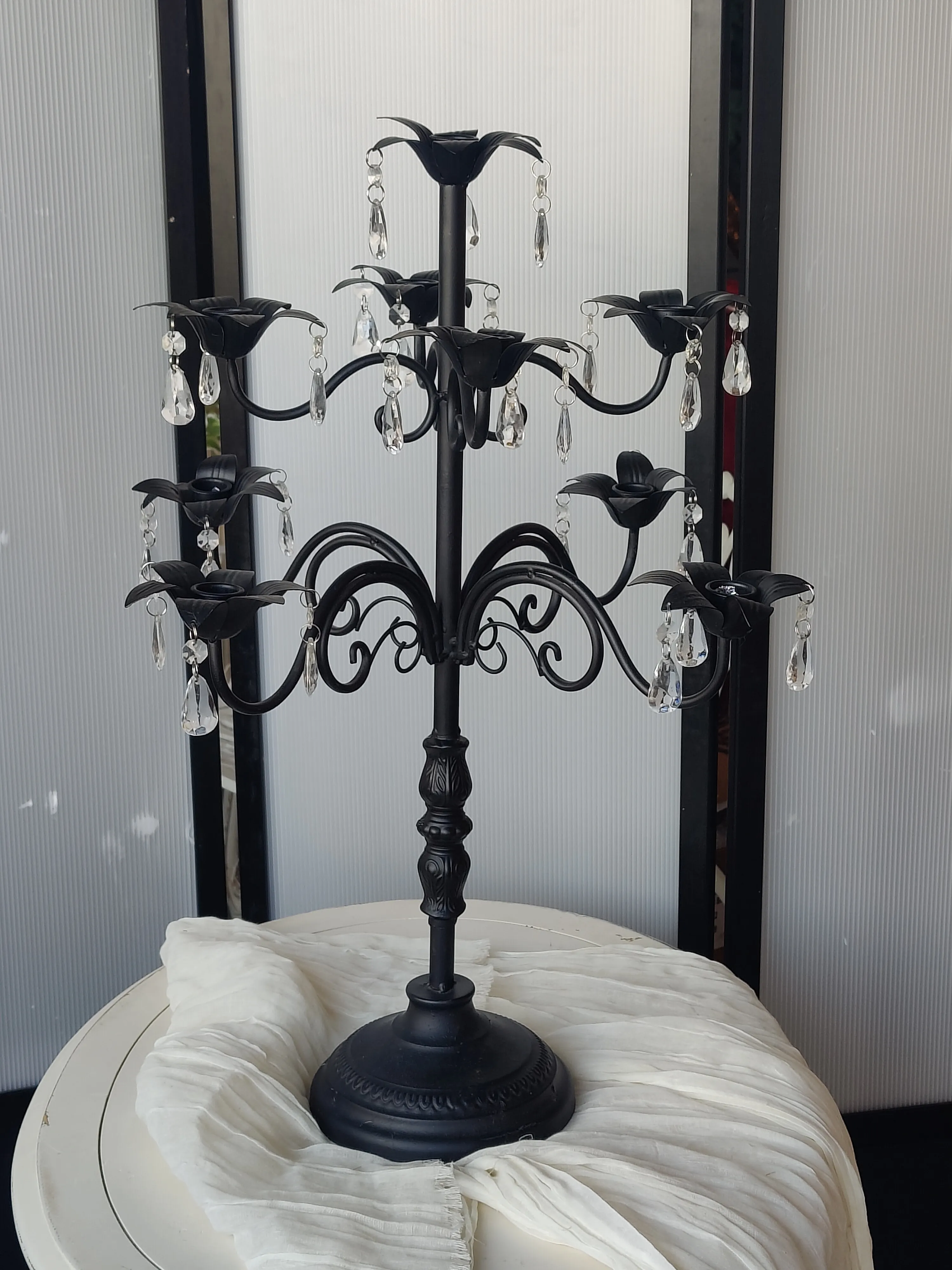 Black Crystal Candelabras