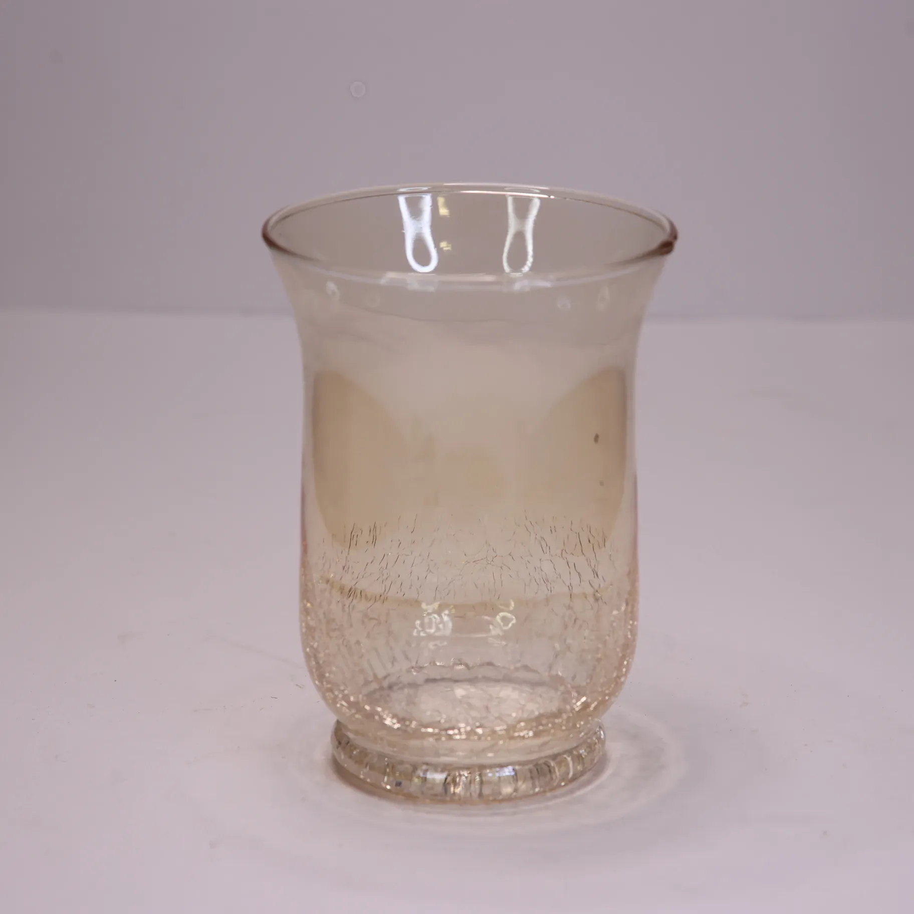 Cracker Amber Glass Candleholder