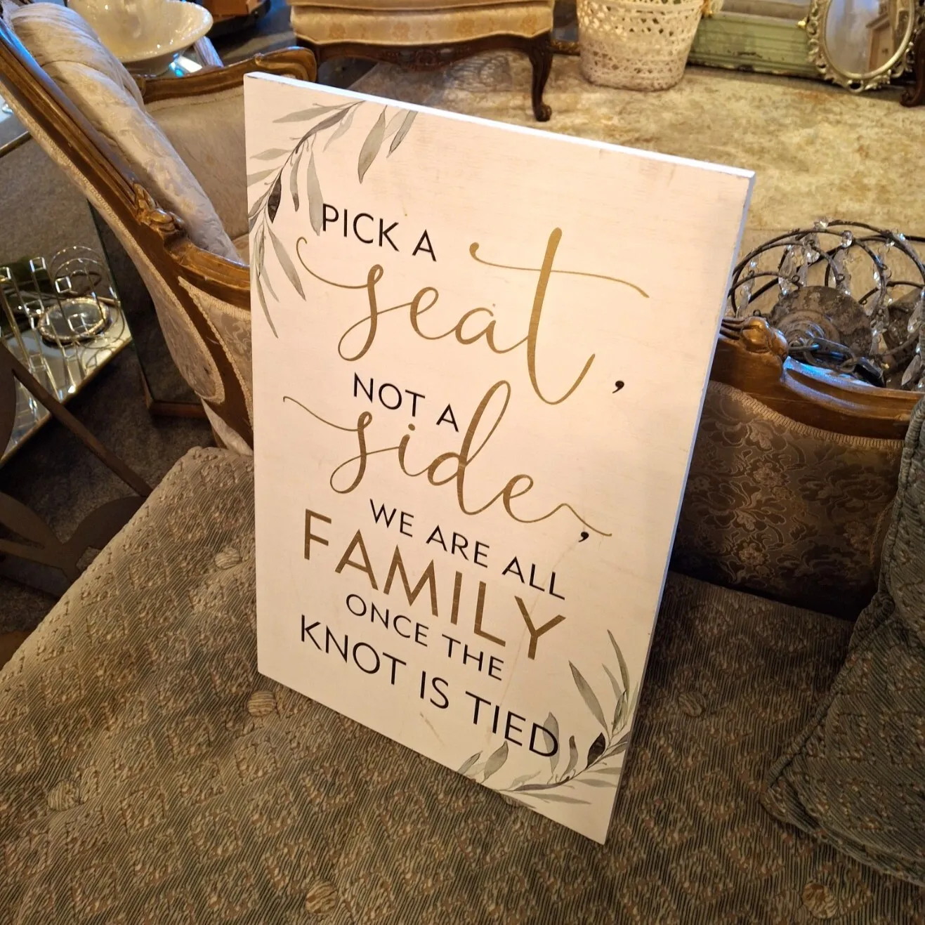 Sign - Pick a Seat, Knot is Tied