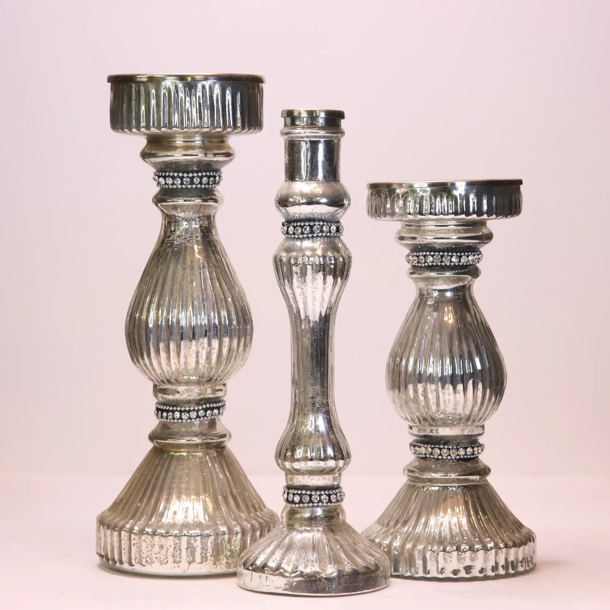 Diamond Trimmed Candle Holders