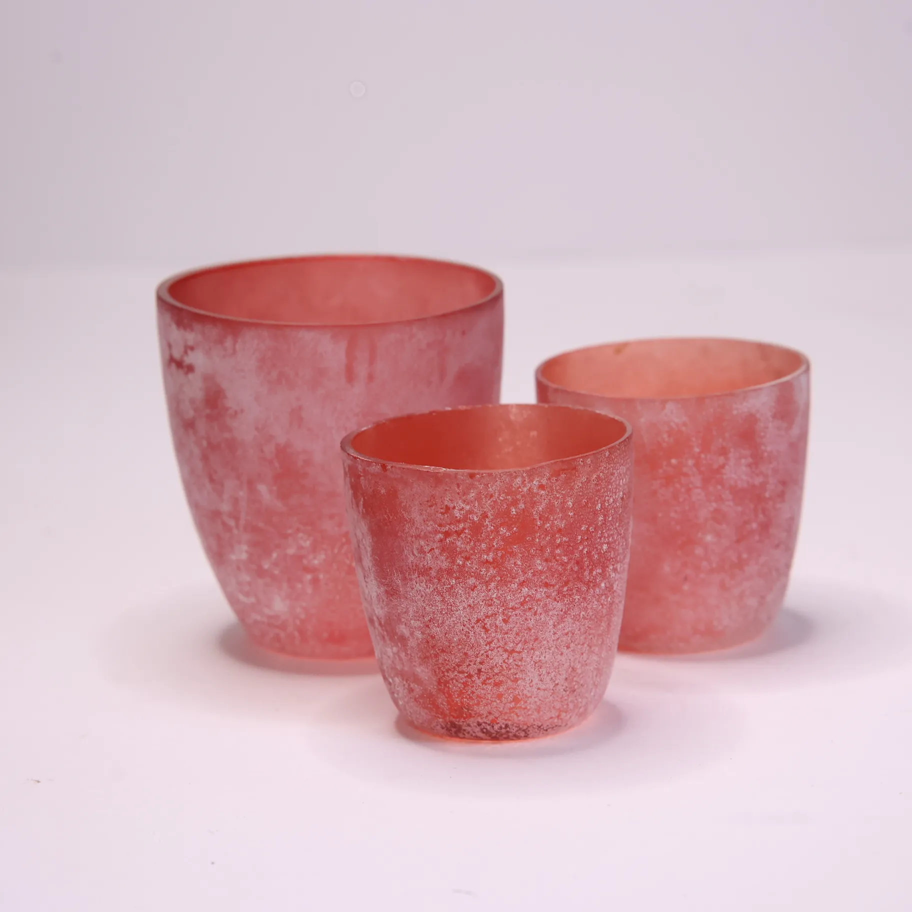 Frosty Red Candleholder Set