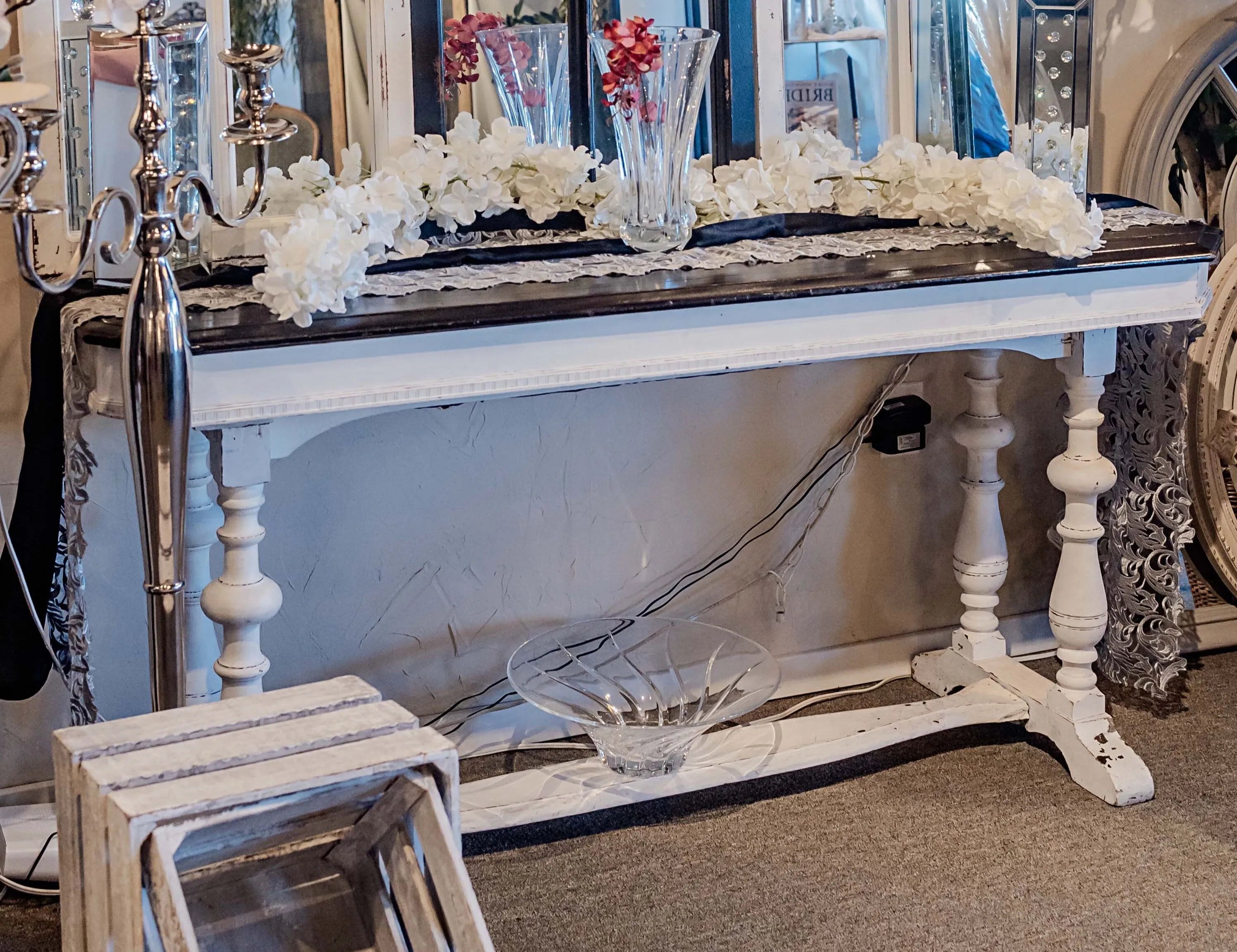Black and White Trumpet Table