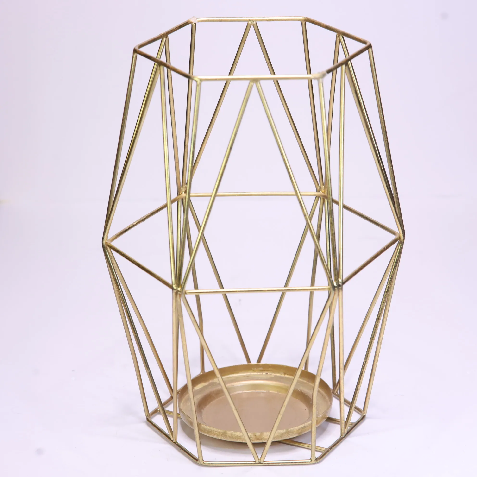 Gold Geometric Candleholders