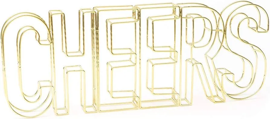 Gold Metal Cheers Sign