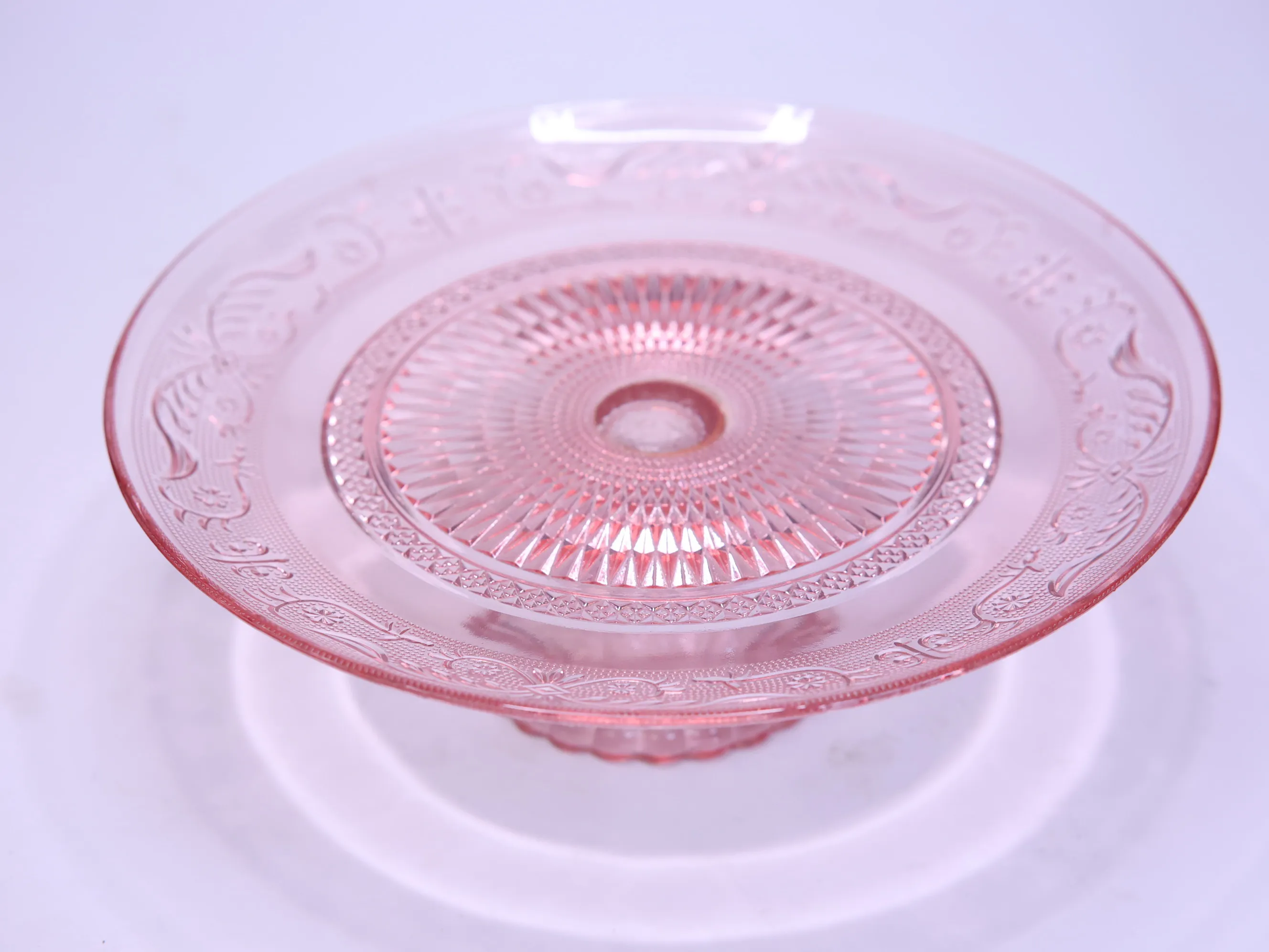 Glass Mandala Cake Stand - Pink